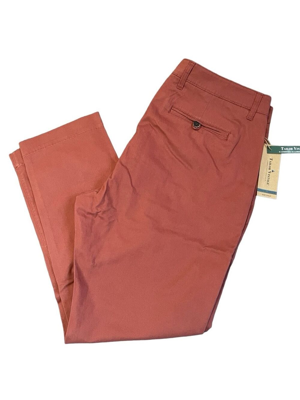 Tailor Vintage Pants Men's 38x30 Canyon Red Faded Slim Fit Stretch Spandex NEW